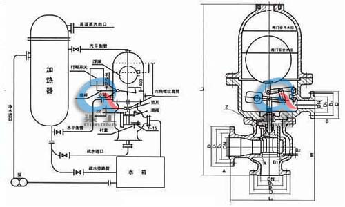 浮球式蒸汽疏水調節閥 (產品結構圖)